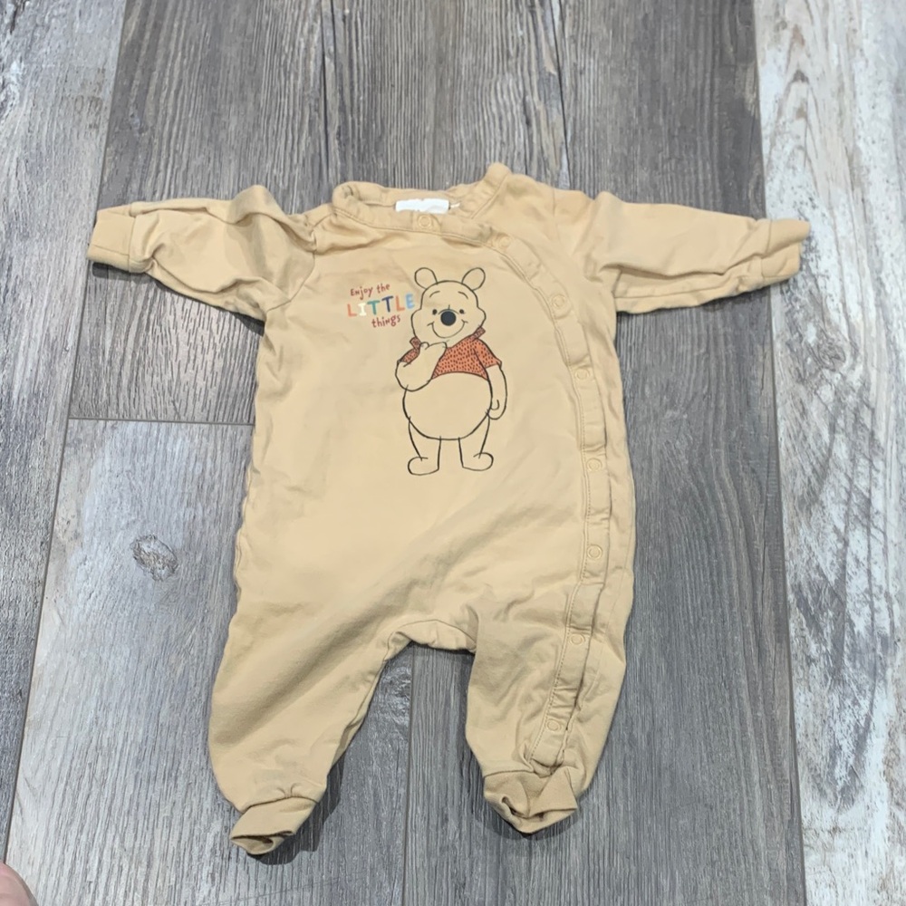 H&M Disney Winnie the Pooh Kids Tan One Piece‎ with Bear Design